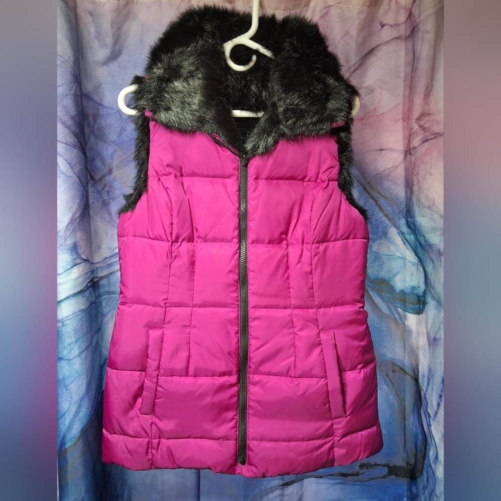 Victorias Secret Moda International Winter Heavyweight Jacket Faux Fur Vest Coat